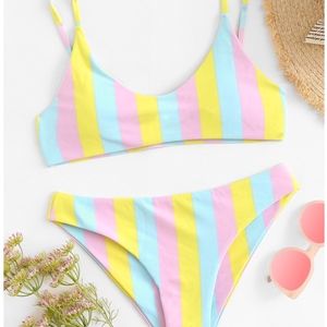 striped bikini